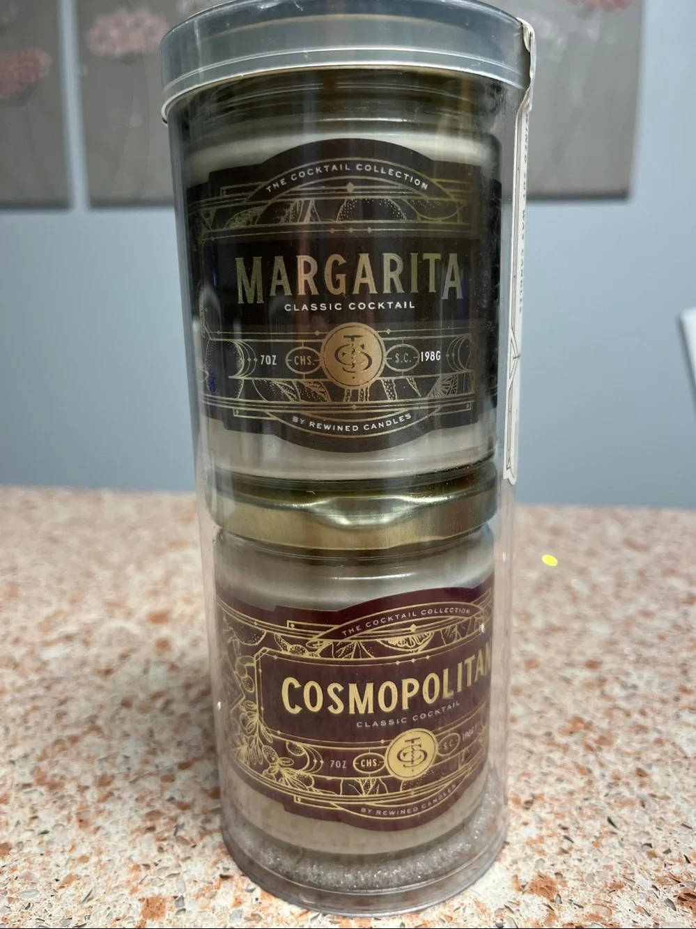 Margarita & Cosmopolitan Cocktail Scented  Soy Candle Jars - Set of 2